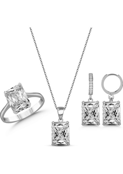 Kare Model Gümüş Set Takım