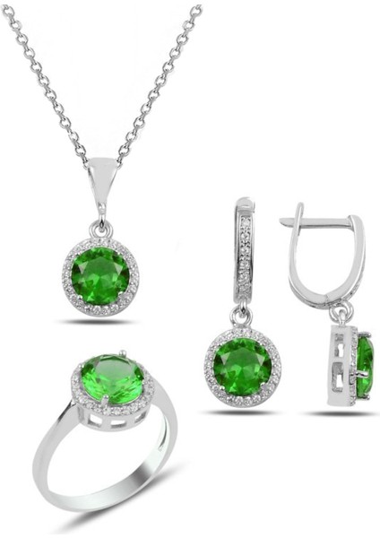 Tek Taş Gümüş Set Takım