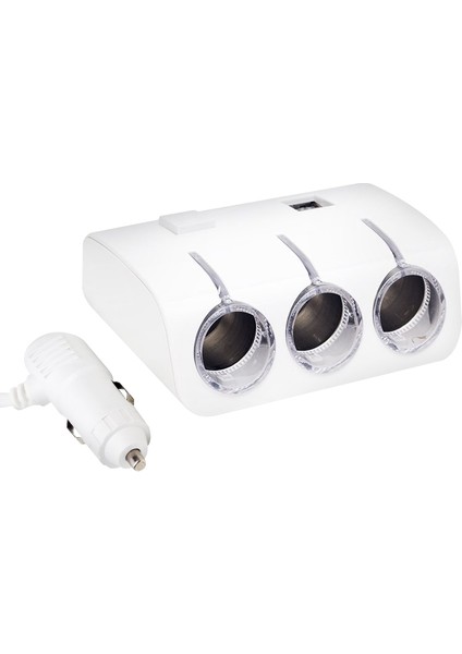 PM-18952 12V/24V Çift Usbli 3lü Oto Çakmak Çoklayıcı