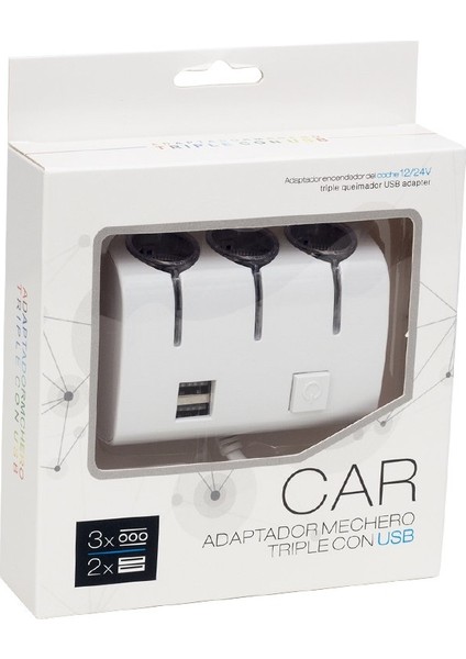 PM-18952 12V/24V Çift Usbli 3lü Oto Çakmak Çoklayıcı fiyatları