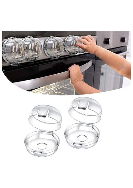 Nonni Buffer® Isıya Dayanıklı Plastik Ocak Düğme Koruyucu Düğme Kilidi Emniyet Düzeneği