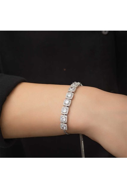 Kare Taşlı Bileklik Gümüş fiyatları