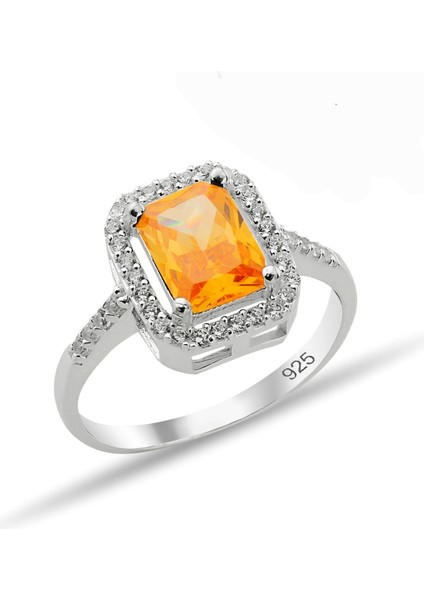 Gümüş Baget Taşlı Yüzük