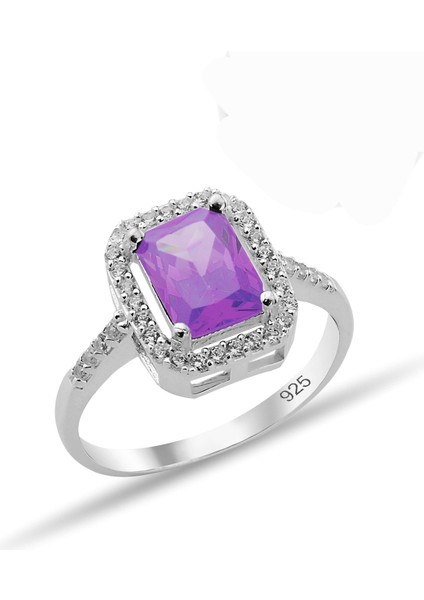 Gümüş Baget Taşlı Yüzük