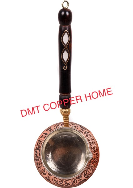 Dmt Copper Home 4 Kişilik Bakır El Ağır İşlemeli Sedef Kulplu Türk Kahve Cezvesi Kalay Kaplama