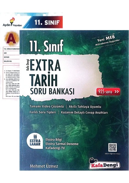 11.Sınıf Ekstra Tarih Soru Bankası Yeni Baskı - Aydın Yayınları Deneme