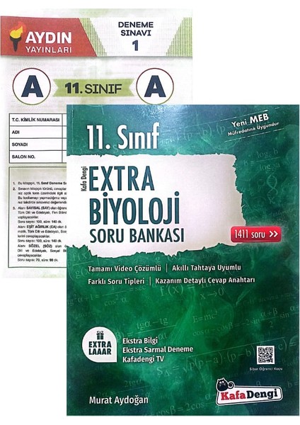 11.Sınıf Ekstra Biyoloji Soru Bankası Yeni Baskı - Aydın Yayınları Deneme lki)