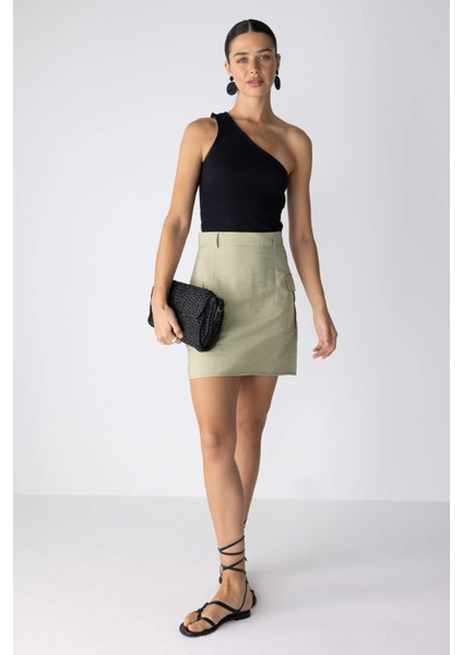 A Kesim Normal Bel Twill Mini Etek A9448AX23HS modelleri