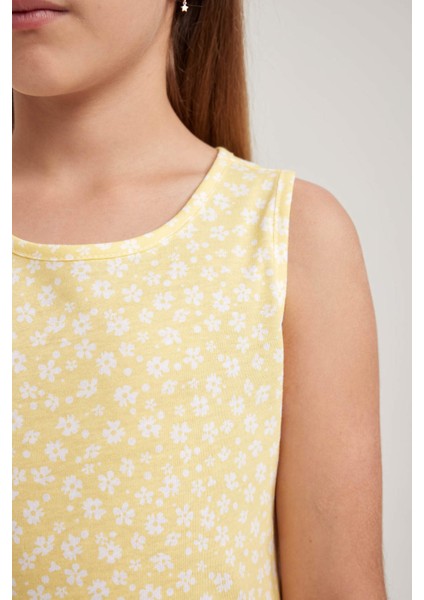 Kız Çocuk Desenli Pamuklu Elbise B0673A823SM indirimleri