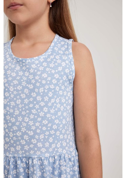 Kız Çocuk Desenli Pamuklu Elbise B0673A823SM indirimleri