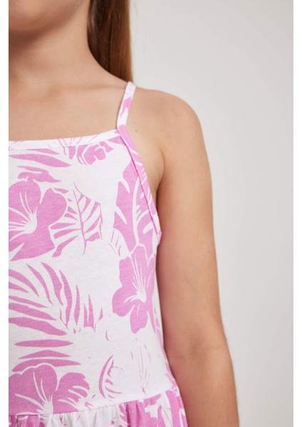 Kız Çocuk Desenli Pamuklu Elbise B0674A823SM fırsatları