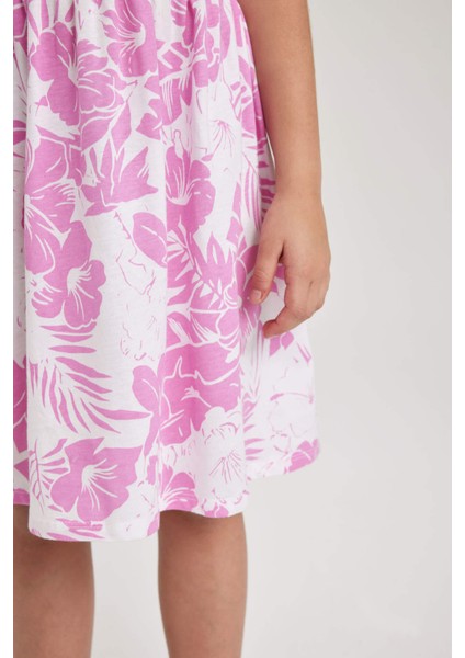 Kız Çocuk Desenli Pamuklu Elbise B0674A823SM indirimleri