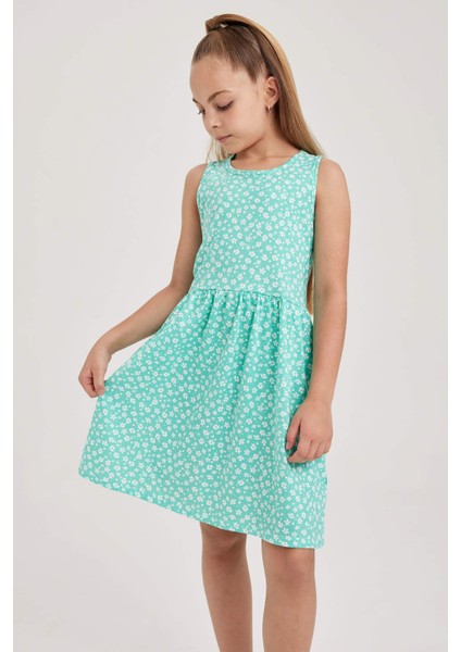 Kız Çocuk Desenli Pamuklu Elbise B0673A823SM modelleri