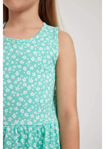 Kız Çocuk Desenli Pamuklu Elbise B0673A823SM indirimleri