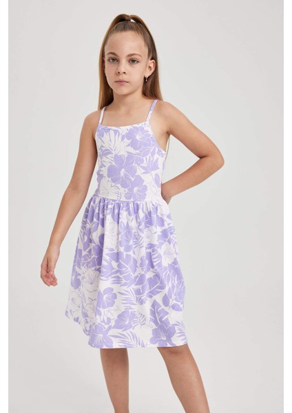 Kız Çocuk Desenli Pamuklu Elbise B0674A823SM fiyatları