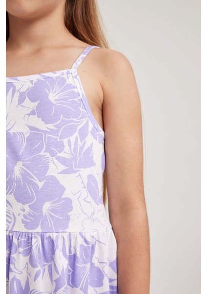 Kız Çocuk Desenli Pamuklu Elbise B0674A823SM fırsatları