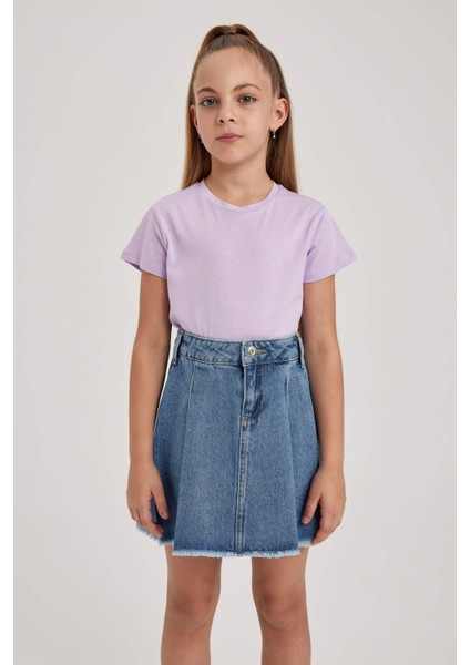 Kız Çocuk Regular Fit Kısa Kollu Tişört B0672A823SM