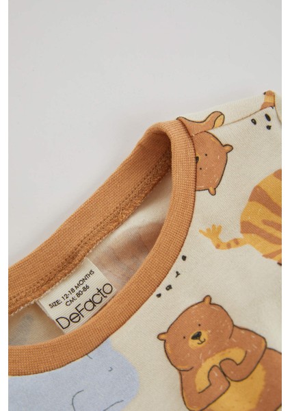 Erkek Bebek Safari Baskılı Uzun Kollu Pijama Takımı A9013A523AU