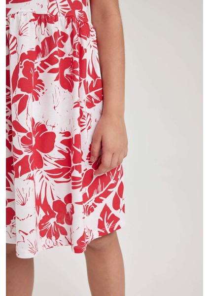 Kız Çocuk Desenli Pamuklu Elbise B0674A823SM indirimleri