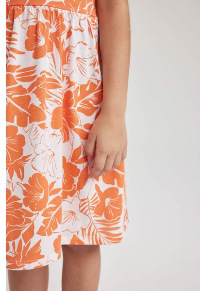 Kız Çocuk Desenli Pamuklu Elbise B0674A823SM indirimleri