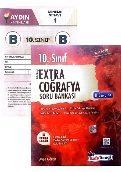 10.Sınıf Ekstra Coğrafya Soru Bankası Yeni Baskı - Aydın Yayınları Deneme