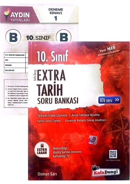 10.Sınıf Ekstra Tarih Soru Bankası Yeni Baskı - Aydın Yayınları Deneme