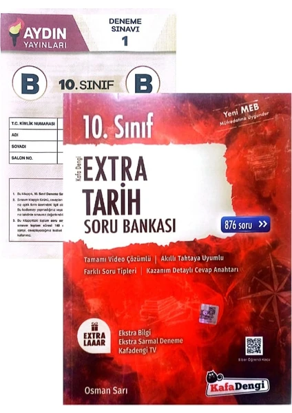 Kafa Dengi Yayınları 10.Sınıf Ekstra Tarih Soru Bankası Yeni Baskı - Aydın Yayınları Deneme