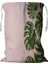 Pembe Zemin Üzerinde Tropikal Yapraklar Monstera Ipli Çamaşır Sepeti 45X60 cm (Yurt Dışından) 1