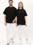 Unisex Siyah Oversize Bol Kalıp Basic T-Shirt (Sevgili Çift Kombini Tavsiyesi) 1