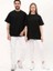 Unisex Siyah Oversize Bol Kalıp Basic T-Shirt (Sevgili Çift Kombini Tavsiyesi) 2