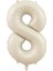 Deniz Kumu Bej Rengi Rakam Folyo Balon 8 Yaş 1