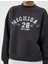 Kolej Sweatshirt Şardonlu Dik Yaka Uzun Kollu Rahat Kesim 5