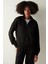 Siyah Fermuarlı Yaka Dökümlü Sweatshirt 1
