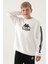 Krem Bisiklet Yaka Kol Baskı Detay Erkek Çocuk Sweatshirt 1