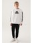 Krem Bisiklet Yaka Kol Baskı Detay Erkek Çocuk Sweatshirt 5