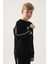 Siyah Bisiklet Yaka Kol Baskı Detay Erkek Çocuk Sweatshirt 2