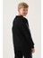 Siyah Bisiklet Yaka Kol Baskı Detay Erkek Çocuk Sweatshirt 4