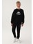 Siyah Bisiklet Yaka Kol Baskı Detay Erkek Çocuk Sweatshirt 5