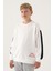 Krem Bisiklet Yaka Kol Detay Erkek Çocuk Sweatshirt 1