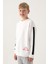 Krem Bisiklet Yaka Kol Detay Erkek Çocuk Sweatshirt 2