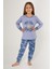 Good Vibes Only Lila Kız Çocuk Uzun Kol Pijama Takım 2