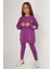 Shiny Girl Mor Kız Çocuk Uzun Kol Pijama Takım 1