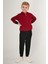 With Pockets Bordo Erkek Çocuk Eşofman Takımı 3