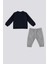 Lacivert Uspa Baskı Çıtçıtlı Bebek 2'li Takım 4