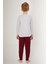 Line Pattern Beyaz Erkek Çocuk Uzun Kol Pijama Takım 5