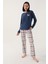 Make Your Our Lacivert Kadın Uzun Kol Pijama Takım 1