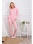 Pembe Çizgili Kadın Pijama Takımı 1
