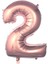 2 Rakamı 40 Inç Rosegold Folyo Balon 100 cm 1