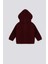Bordo Kapüşonlu Bebek Hırka 3