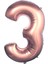 3 Rakamı 40 Inç Rosegold Folyo Balon 100 cm 1